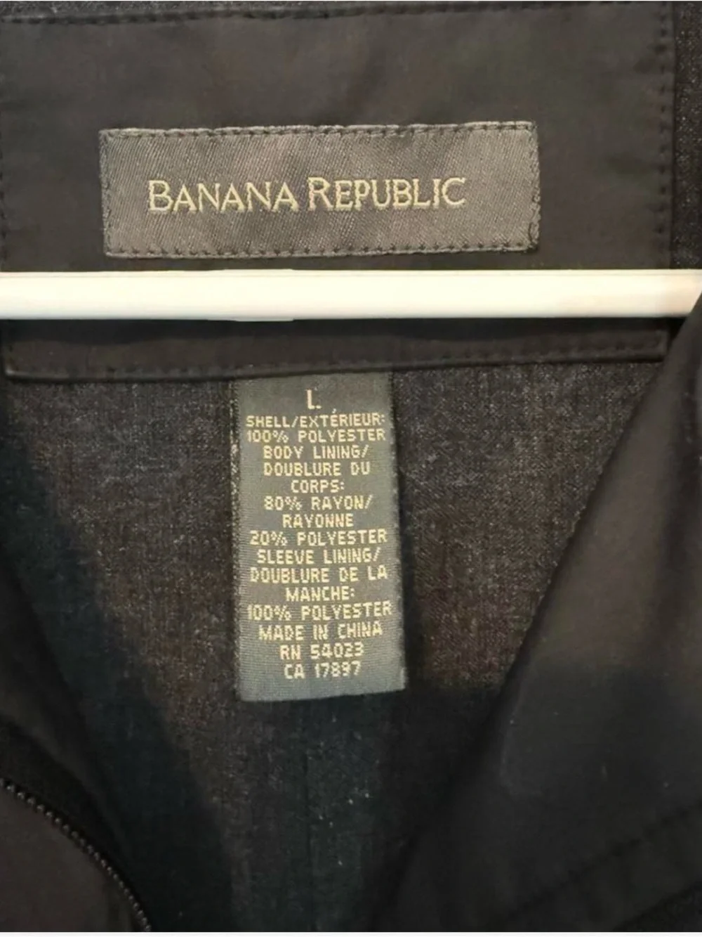 Banana Republic Black Men's Zip-Front jacket